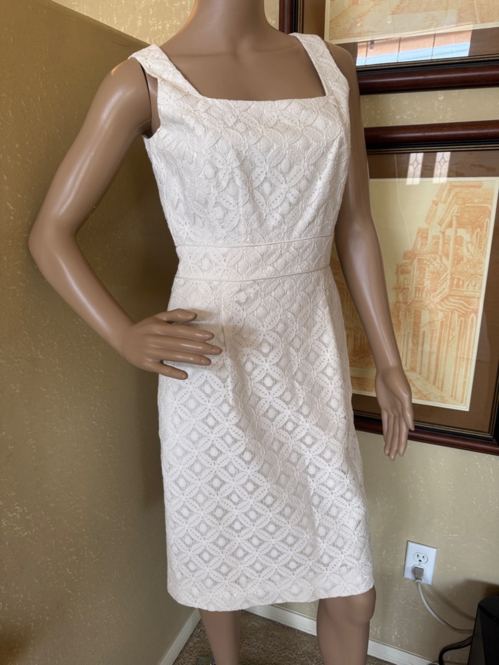 Antonio Melani Women’s White Lace Power Dress sz 2